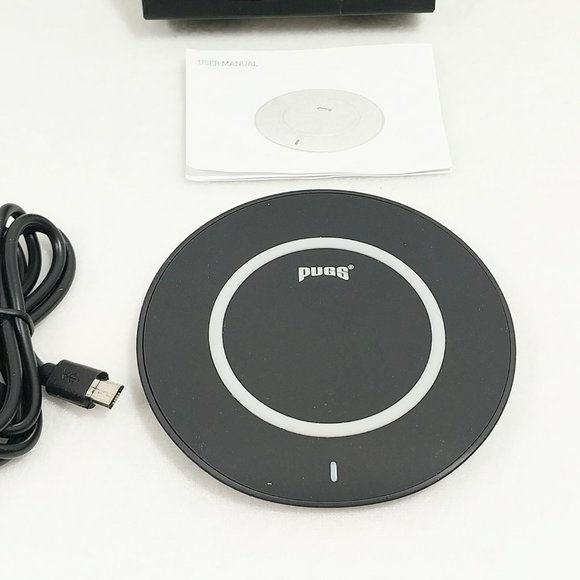 Pugs Wireless Charging Pad 2A Output Black & White New‎ With Box #1332 - Picture 1 of 10